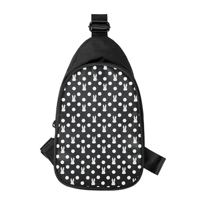Polka Dot Rabbit Pattern Print Chest Bag