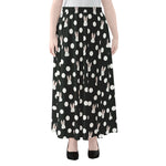 Polka Dot Rabbit Pattern Print Chiffon Maxi Skirt
