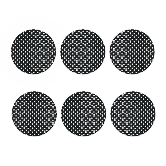 Polka Dot Rabbit Pattern Print Coaster Set