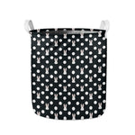 Polka Dot Rabbit Pattern Print Collapsible Laundry Basket