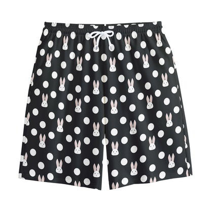 Polka Dot Rabbit Pattern Print Cotton Shorts