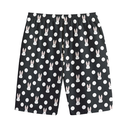 Polka Dot Rabbit Pattern Print Cotton Shorts