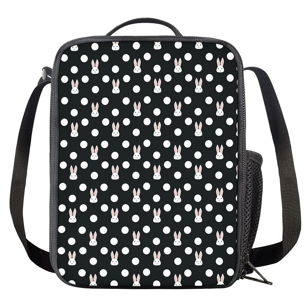 Polka Dot Rabbit Pattern Print Crossbody Lunch Bag