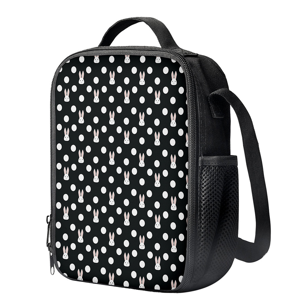 Polka Dot Rabbit Pattern Print Crossbody Lunch Bag