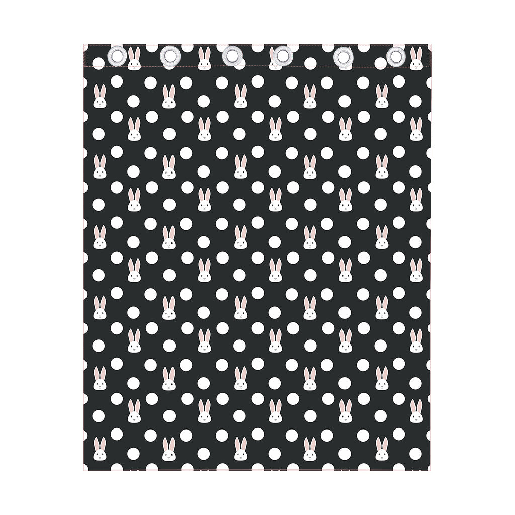 Polka Dot Rabbit Pattern Print Curtain