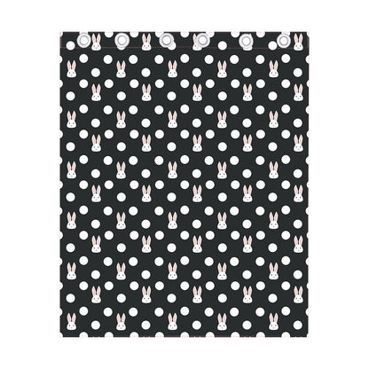 Polka Dot Rabbit Pattern Print Curtain
