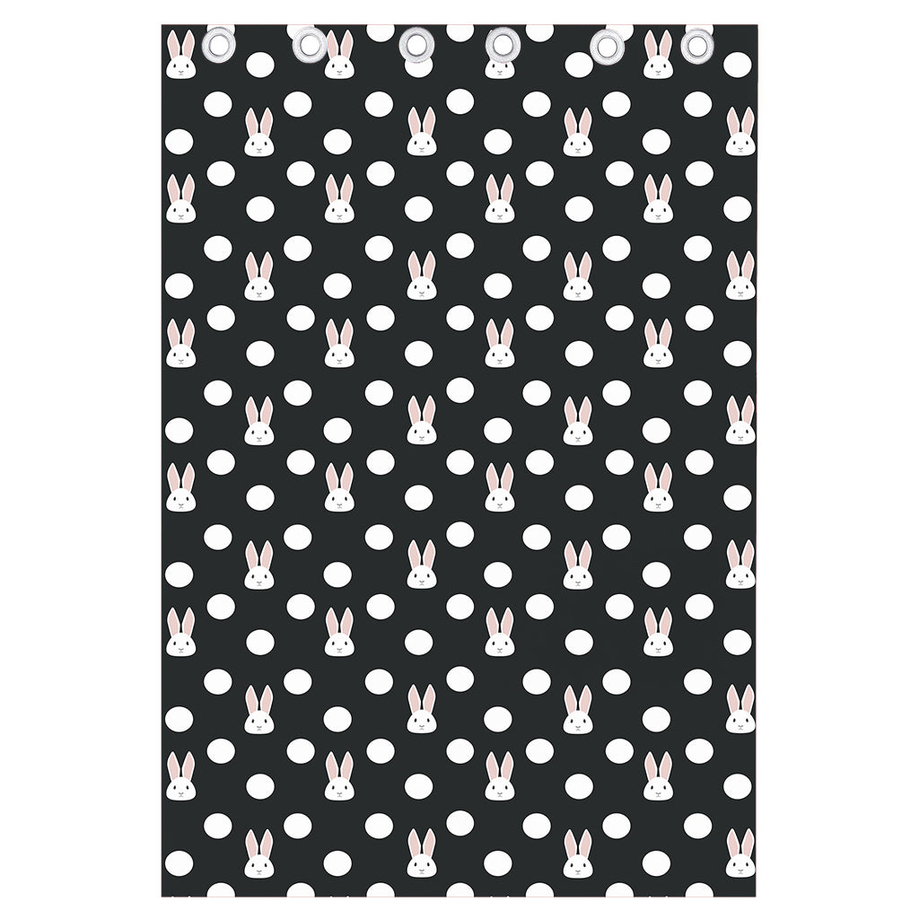 Polka Dot Rabbit Pattern Print Curtain
