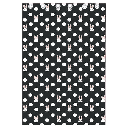 Polka Dot Rabbit Pattern Print Curtain