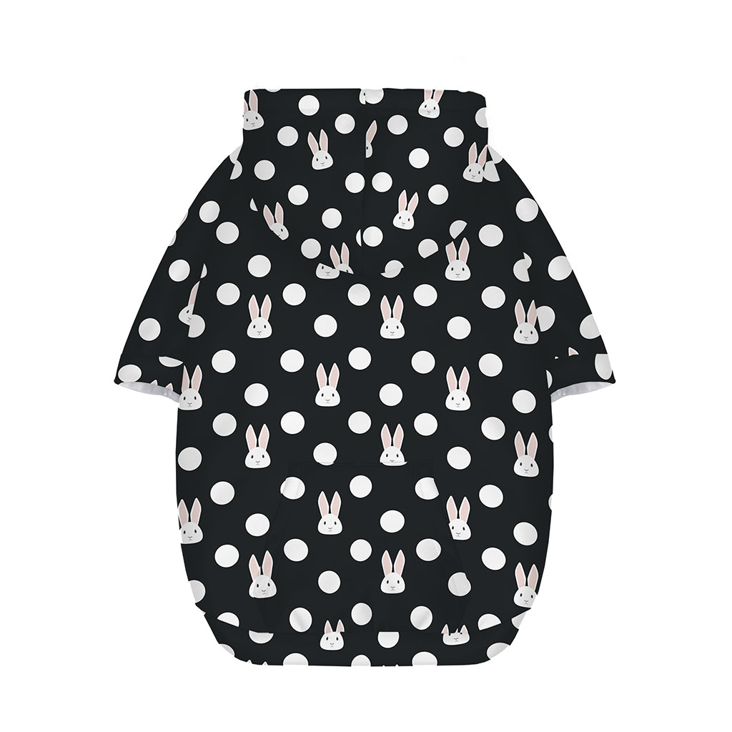 Polka Dot Rabbit Pattern Print Dog Zip Up Hoodie