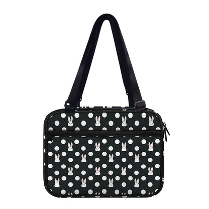 Polka Dot Rabbit Pattern Print Double Strap Bible Bag