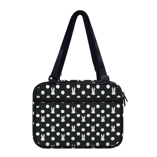 Polka Dot Rabbit Pattern Print Double Strap Bible Bag