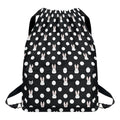 Polka Dot Rabbit Pattern Print Drawstring Backpack