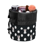 Polka Dot Rabbit Pattern Print Drawstring Makeup Bag