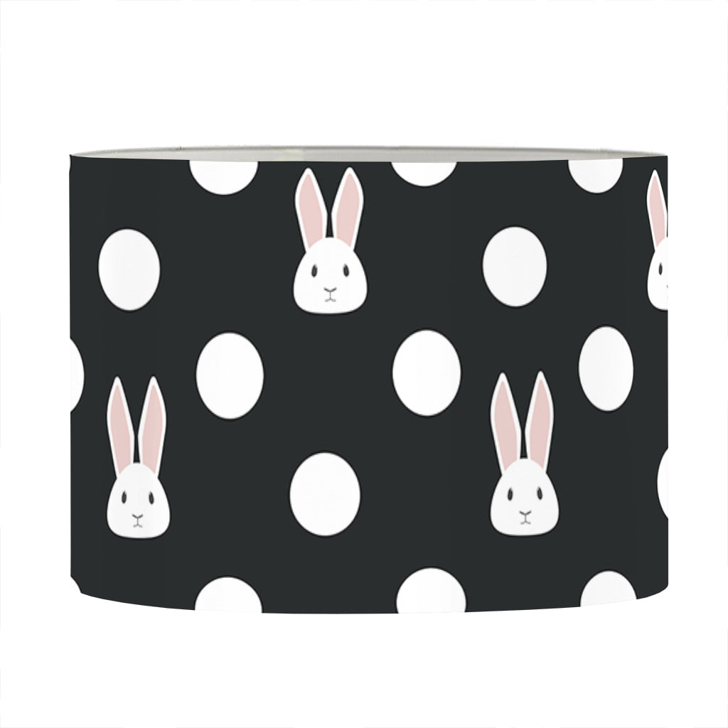 Polka Dot Rabbit Pattern Print Drum Lamp Shade