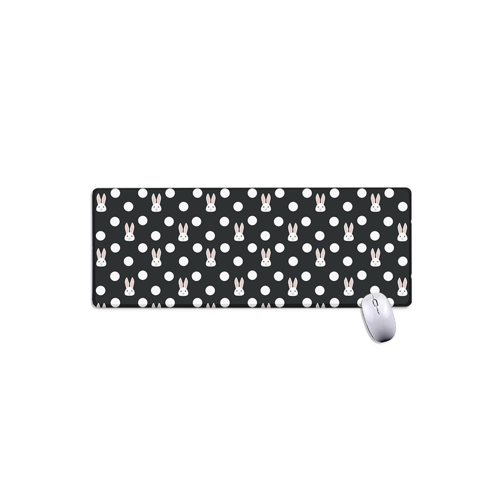 Polka Dot Rabbit Pattern Print Extended Mouse Pad