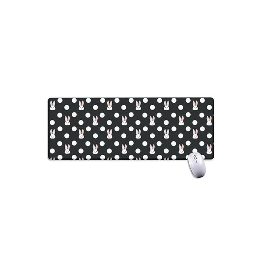 Polka Dot Rabbit Pattern Print Extended Mouse Pad