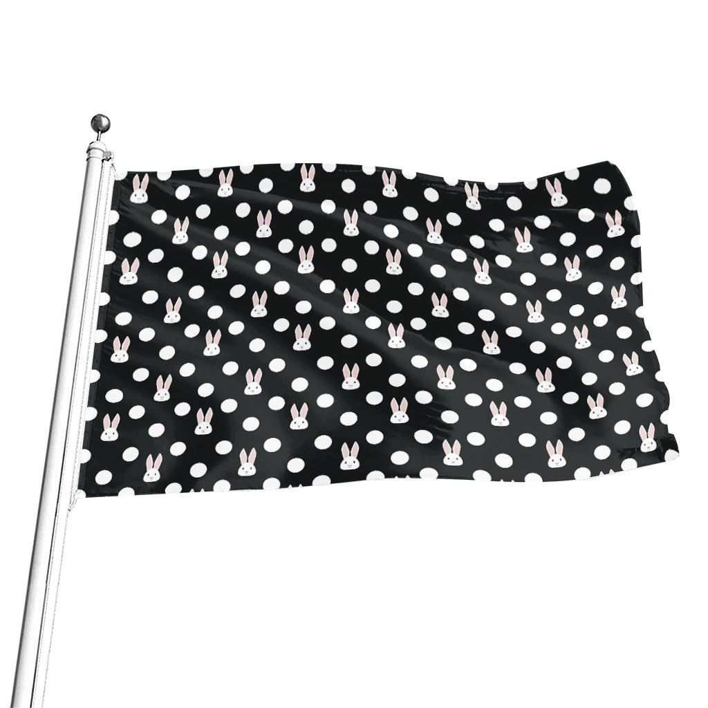 Polka Dot Rabbit Pattern Print Flag