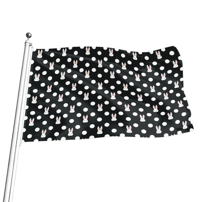 Polka Dot Rabbit Pattern Print Flag