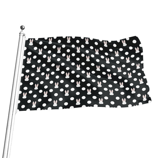 Polka Dot Rabbit Pattern Print Flag