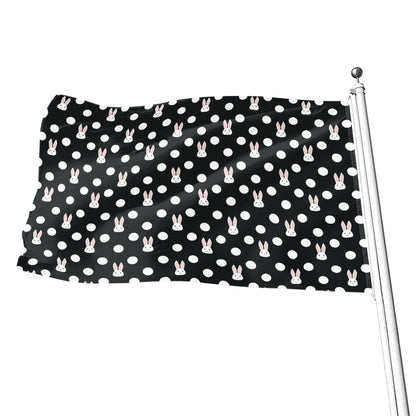 Polka Dot Rabbit Pattern Print Flag