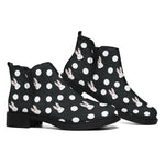 Polka Dot Rabbit Pattern Print Flat Ankle Boots