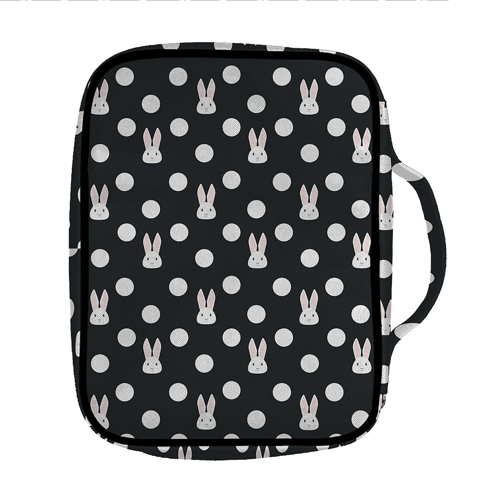 Polka Dot Rabbit Pattern Print Front Pocket Bible Bag