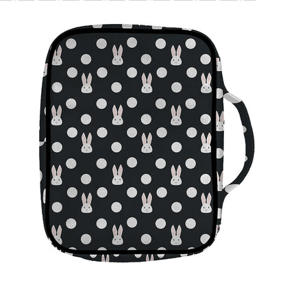 Polka Dot Rabbit Pattern Print Front Pocket Bible Bag