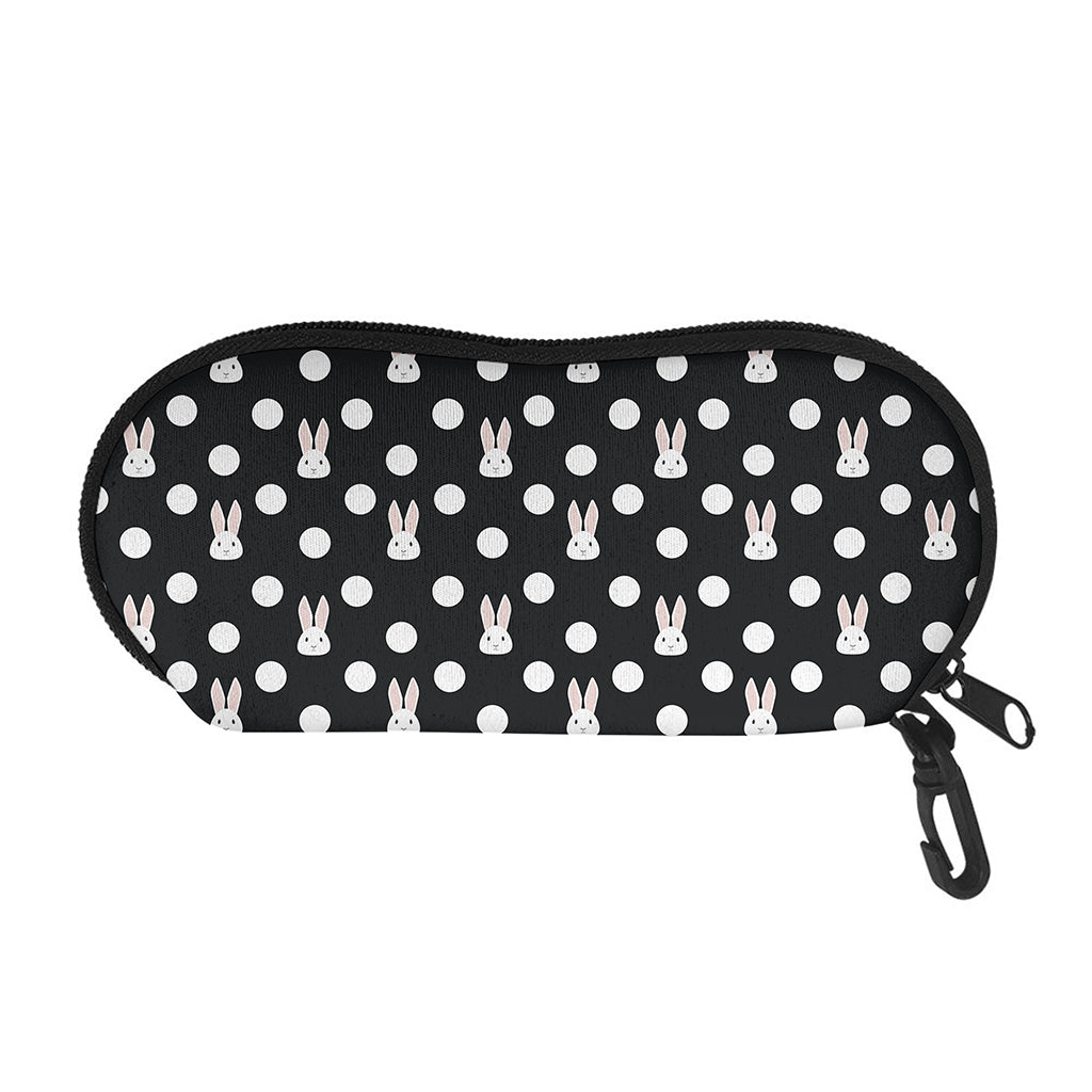 Polka Dot Rabbit Pattern Print Glasses Case