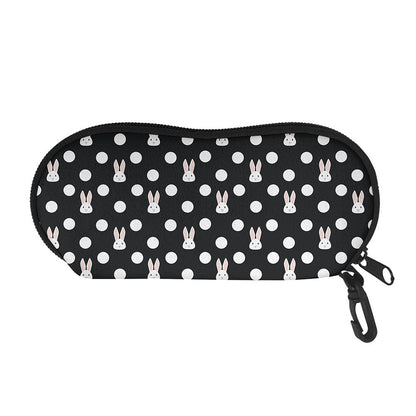 Polka Dot Rabbit Pattern Print Glasses Case