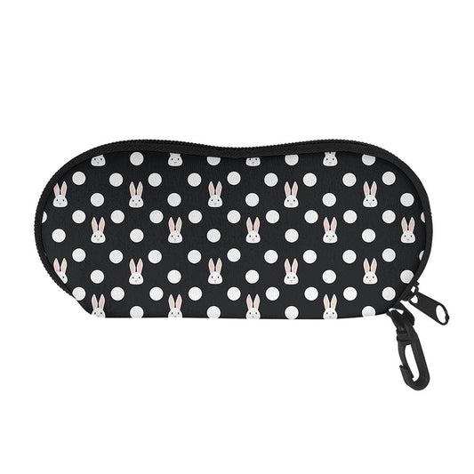 Polka Dot Rabbit Pattern Print Glasses Case