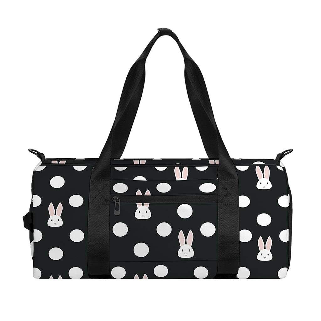 Polka Dot Rabbit Pattern Print Gym Bag