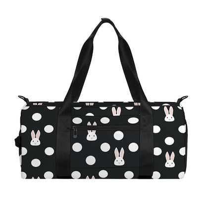 Polka Dot Rabbit Pattern Print Gym Bag