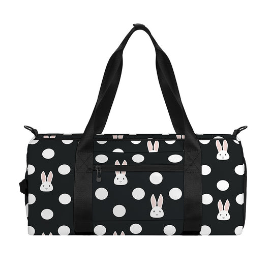 Polka Dot Rabbit Pattern Print Gym Bag