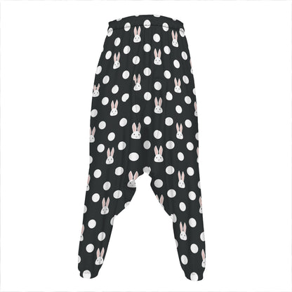 Polka Dot Rabbit Pattern Print Hammer Pants