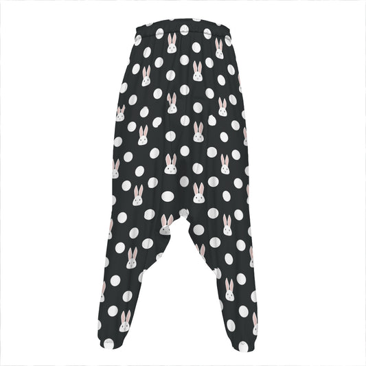 Polka Dot Rabbit Pattern Print Hammer Pants