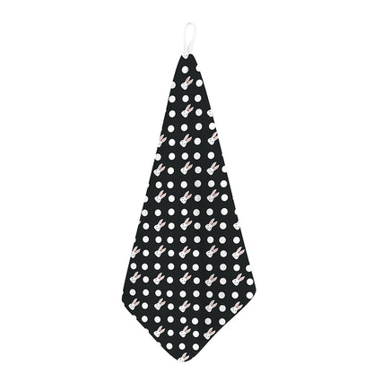 Polka Dot Rabbit Pattern Print Hand Towel