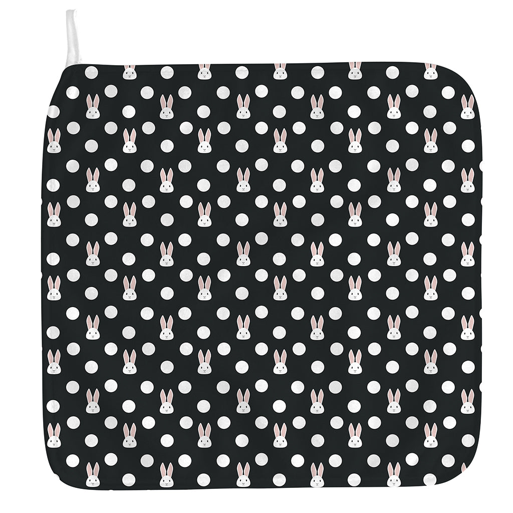 Polka Dot Rabbit Pattern Print Hand Towel