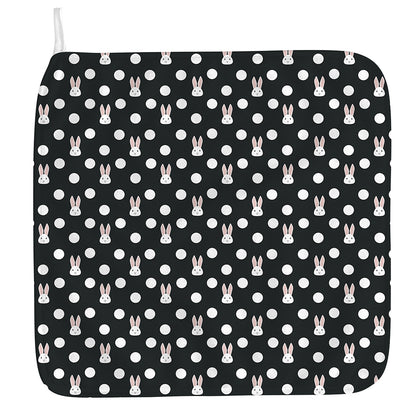 Polka Dot Rabbit Pattern Print Hand Towel