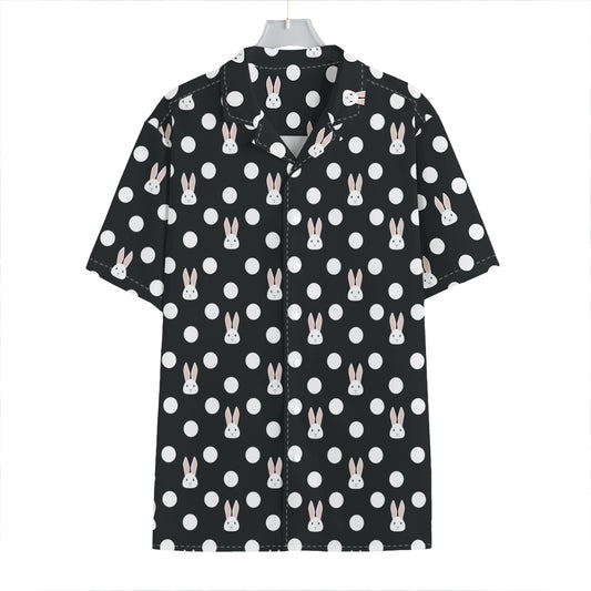 Polka Dot Rabbit Pattern Print Hawaiian Shirt