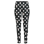 Polka Dot Rabbit Pattern Print High-Waisted Pocket Leggings