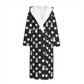 Polka Dot Rabbit Pattern Print Hooded Bathrobe