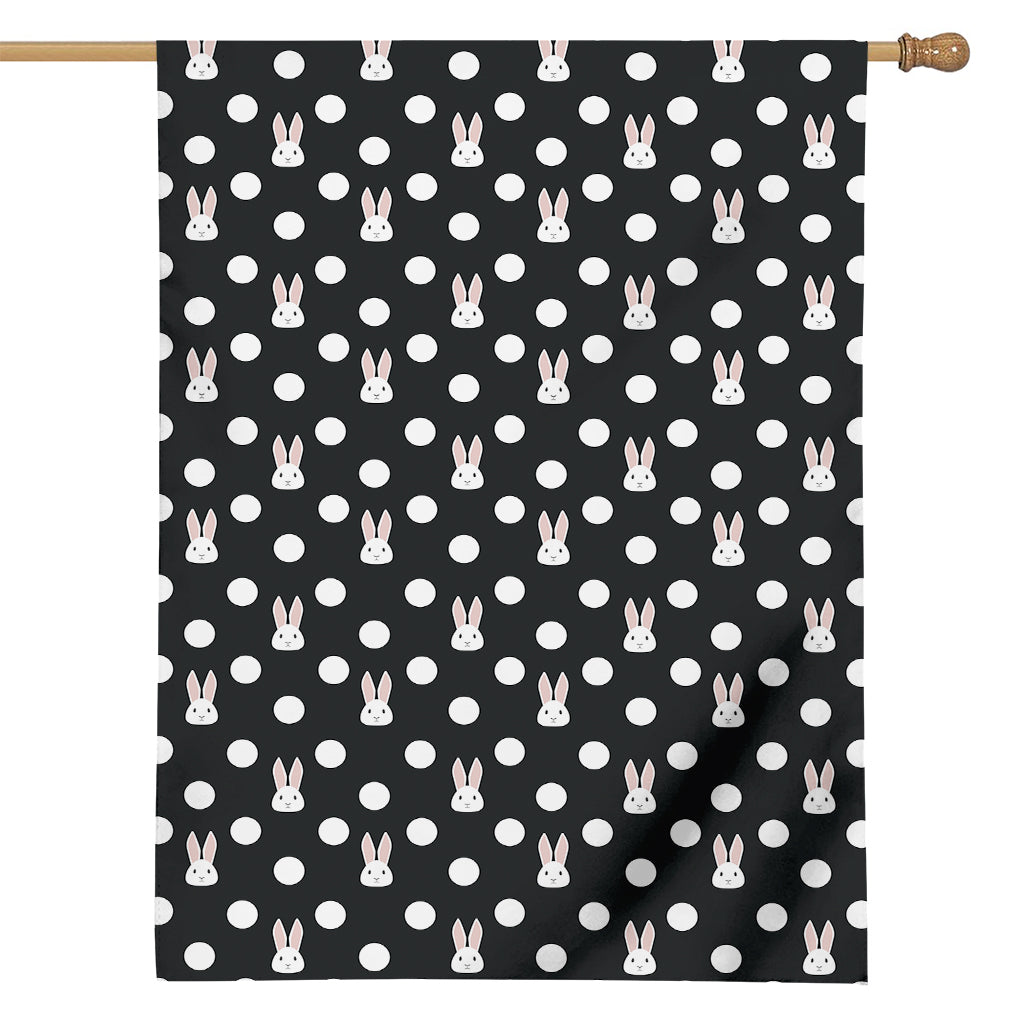 Polka Dot Rabbit Pattern Print House Flag