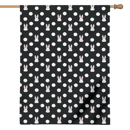 Polka Dot Rabbit Pattern Print House Flag