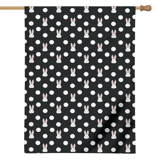 Polka Dot Rabbit Pattern Print House Flag