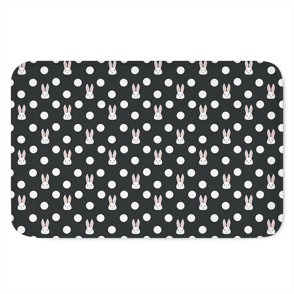 Polka Dot Rabbit Pattern Print Indoor Door Mat