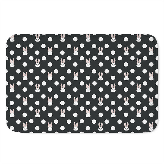 Polka Dot Rabbit Pattern Print Indoor Door Mat