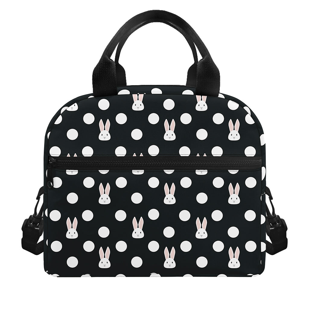 Polka Dot Rabbit Pattern Print Insulated Lunch Bag