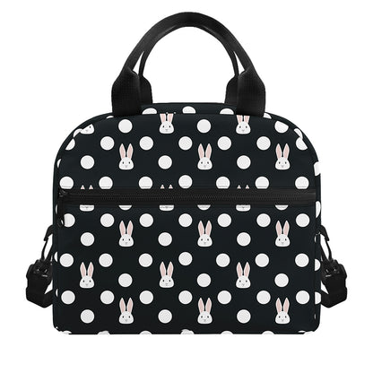 Polka Dot Rabbit Pattern Print Insulated Lunch Bag