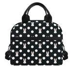 Polka Dot Rabbit Pattern Print Insulated Lunch Bag