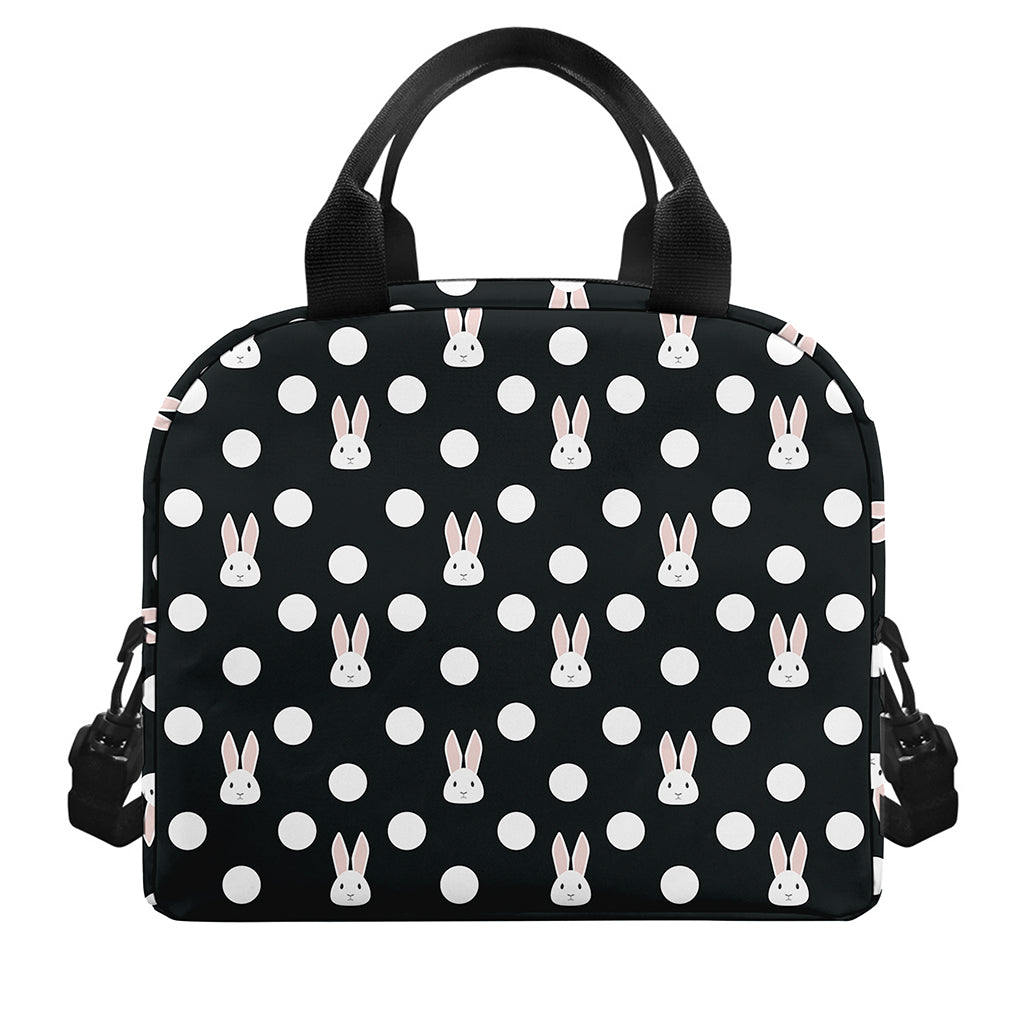 Polka Dot Rabbit Pattern Print Insulated Lunch Bag